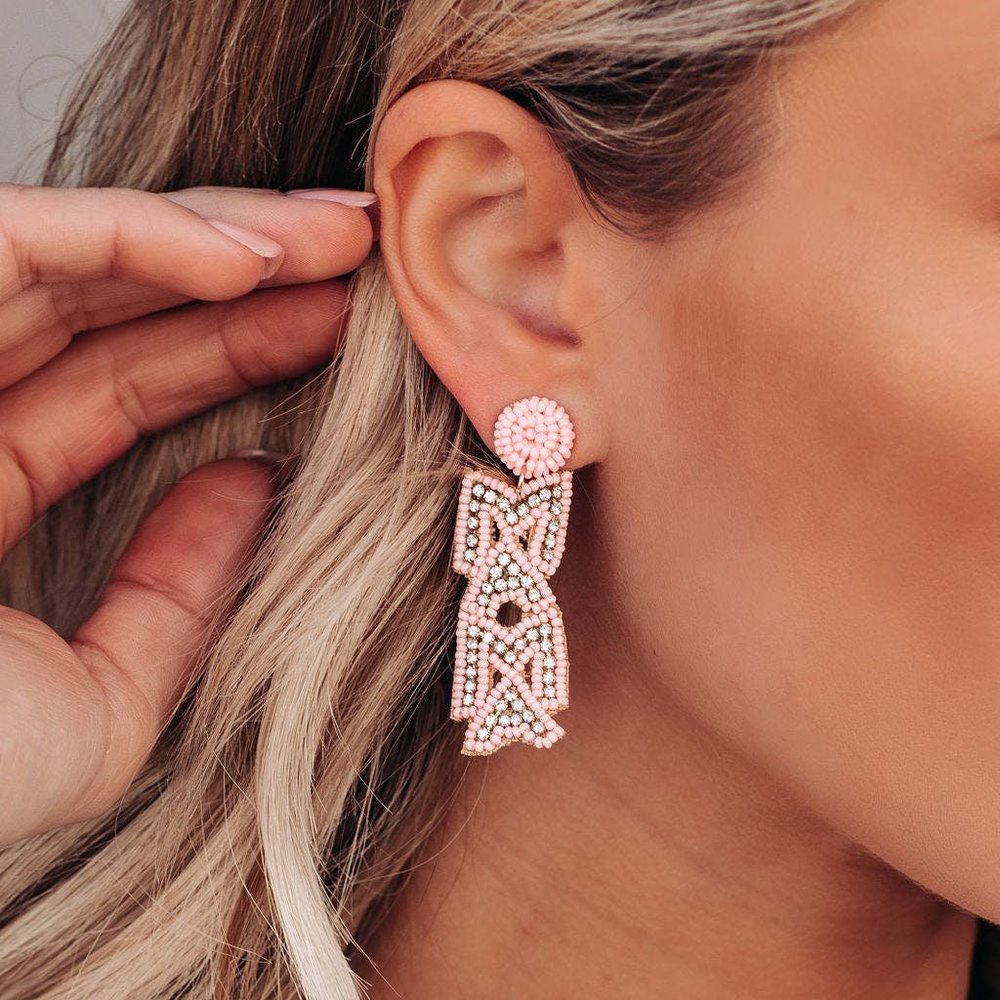 LAST ONE - BEADED MAMA STATEMENT EARRINGS - Picture 4 of 4